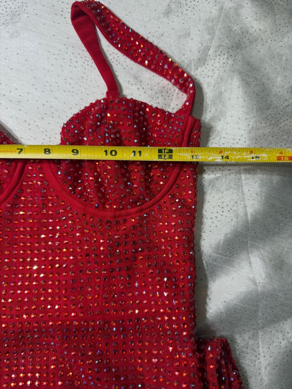 Oh Polly Red Sequin Bodycon Mini Dress for women. Size 4 - Picture 11 of 13